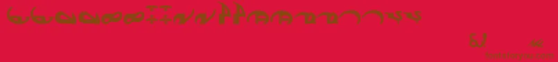 Veknoid-Schriftart – Braune Schriften auf rotem Hintergrund