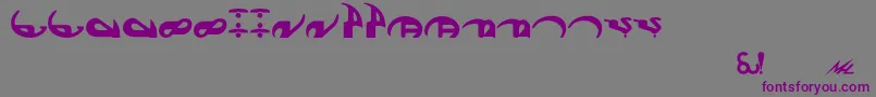 フォントVeknoid – 紫色のフォント、灰色の背景