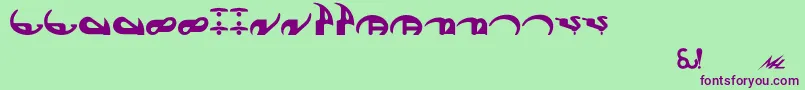 Veknoid Font – Purple Fonts on Green Background