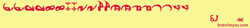 Veknoid Font – Red Fonts on Yellow Background