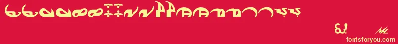 Veknoid Font – Yellow Fonts on Red Background