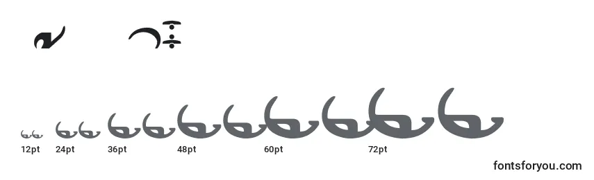 Размеры шрифта Veknoid