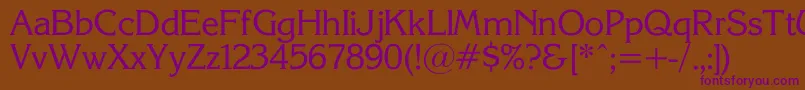 KorinnaSu Font – Purple Fonts on Brown Background