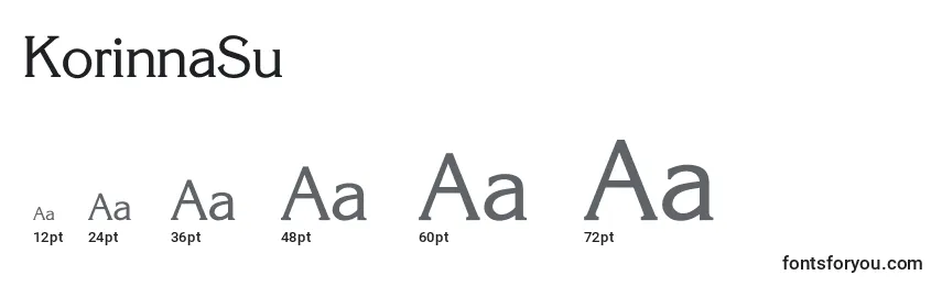 Размеры шрифта KorinnaSu