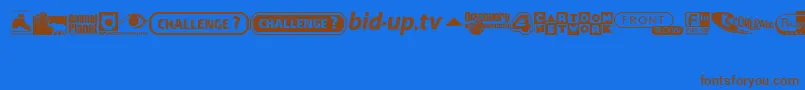 Weitere Informationen zur UkDigitalTvChannelLogos-Schriftart UkDigitalTvChannelLogos-Schriftart – Braune Schriften auf blauem Hintergrund