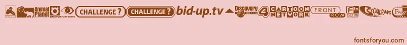 fuente UkDigitalTvChannelLogos – Fuentes Marrones Sobre Fondo Rosa