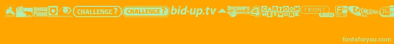 UkDigitalTvChannelLogos Font – Green Fonts on Orange Background