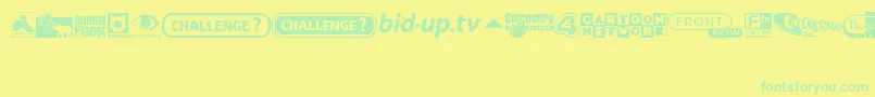UkDigitalTvChannelLogos Font – Green Fonts on Yellow Background