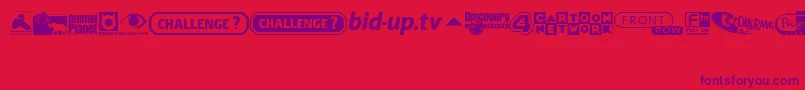 Police UkDigitalTvChannelLogos – polices violettes sur fond rouge