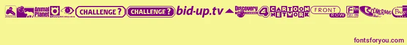 UkDigitalTvChannelLogos Font – Purple Fonts on Yellow Background