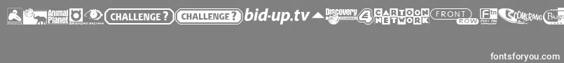UkDigitalTvChannelLogos-fontti – valkoiset fontit harmaalla taustalla