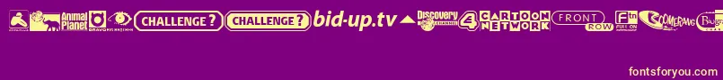 UkDigitalTvChannelLogos Font – Yellow Fonts on Purple Background