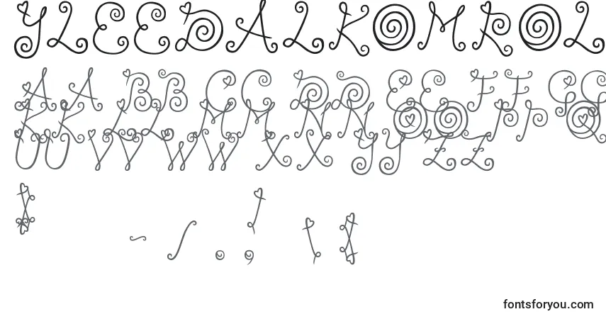 A fonte YleeDalkomRollCake – alfabeto, números, caracteres especiais