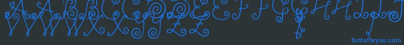 YleeDalkomRollCake Font – Blue Fonts on Black Background