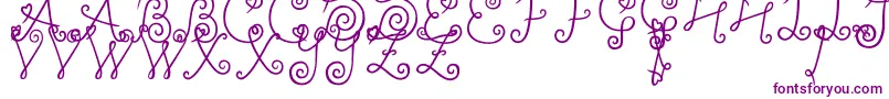 YleeDalkomRollCake-Schriftart – Violette Schriften auf weißem Hintergrund