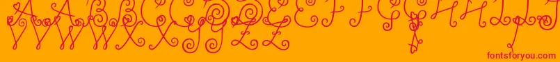 YleeDalkomRollCake Font – Red Fonts on Orange Background
