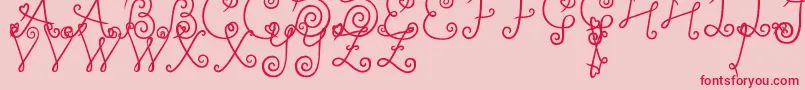 YleeDalkomRollCake Font – Red Fonts on Pink Background