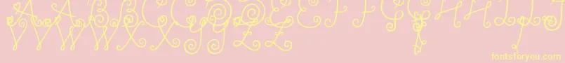 YleeDalkomRollCake Font – Yellow Fonts on Pink Background