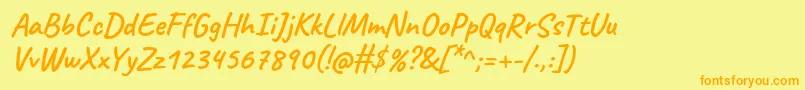 CaveatBold Font – Orange Fonts on Yellow Background