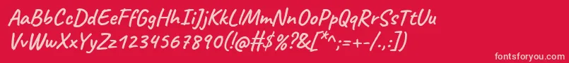CaveatBold Font – Pink Fonts on Red Background