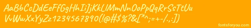 Police CaveatBold – polices jaunes sur fond orange