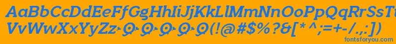 フォントQuotusBoldItalic – オレンジの背景に青い文字