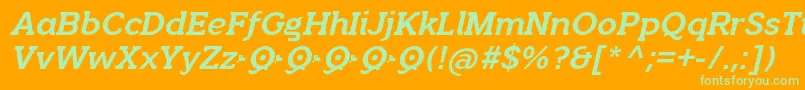 QuotusBoldItalic Font – Green Fonts on Orange Background