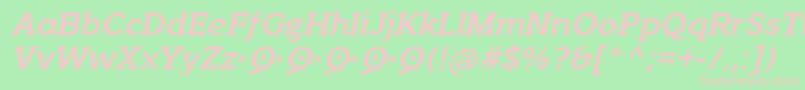 QuotusBoldItalic Font – Pink Fonts on Green Background