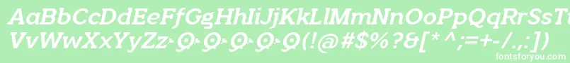 フォントQuotusBoldItalic – 緑の背景に白い文字