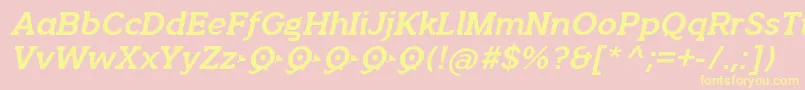 QuotusBoldItalic Font – Yellow Fonts on Pink Background