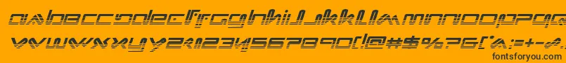 Xephyrhalfital-Schriftart – Schwarze Schriften auf orangefarbenem Hintergrund