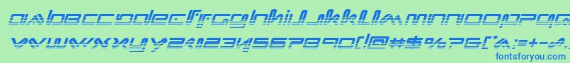 Шрифт Xephyrhalfital – синие шрифты на зелёном фоне