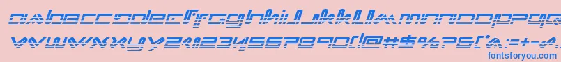 フォントXephyrhalfital – ピンクの背景に青い文字