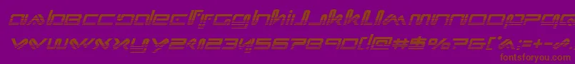 Xephyrhalfital-Schriftart – Braune Schriften auf violettem Hintergrund