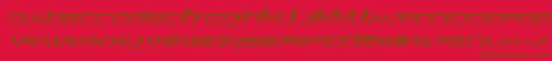 Xephyrhalfital-Schriftart – Braune Schriften auf rotem Hintergrund