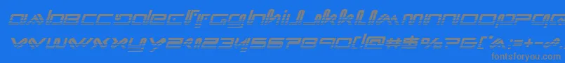 フォントXephyrhalfital – 青い背景に灰色の文字