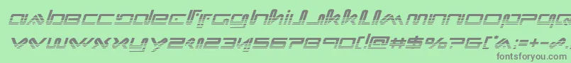 フォントXephyrhalfital – 緑の背景に灰色の文字