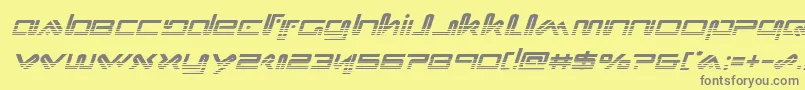 Xephyrhalfital-fontti – harmaat kirjasimet keltaisella taustalla