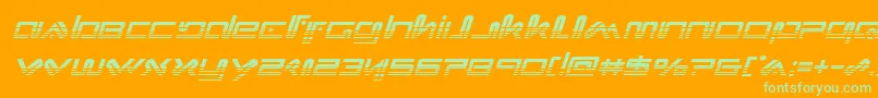 フォントXephyrhalfital – オレンジの背景に緑のフォント