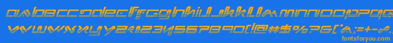 Xephyrhalfital-fontti – oranssit fontit sinisellä taustalla