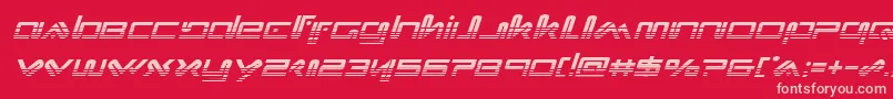 Xephyrhalfital-fontti – vaaleanpunaiset fontit punaisella taustalla