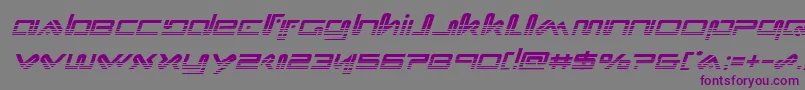 フォントXephyrhalfital – 紫色のフォント、灰色の背景