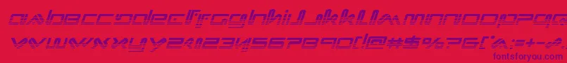 Xephyrhalfital-Schriftart – Violette Schriften auf rotem Hintergrund