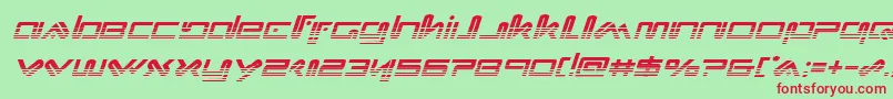 Xephyrhalfital-Schriftart – Rote Schriften auf grünem Hintergrund