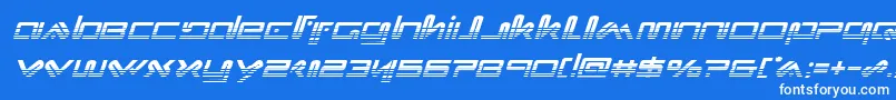 フォントXephyrhalfital – 青い背景に白い文字