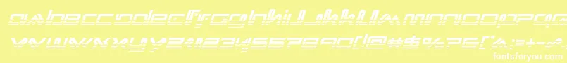 Xephyrhalfital-fontti – valkoiset fontit keltaisella taustalla