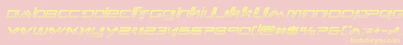 Xephyrhalfital-fontti – keltaiset fontit vaaleanpunaisella taustalla