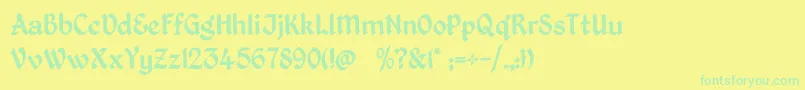 KingthingsPetrock Font – Green Fonts on Yellow Background