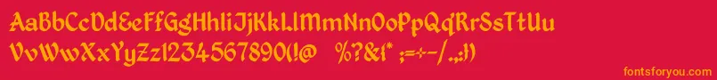 KingthingsPetrock Font – Orange Fonts on Red Background