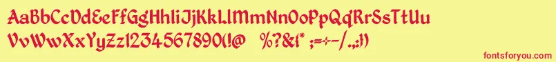 KingthingsPetrock Font – Red Fonts on Yellow Background